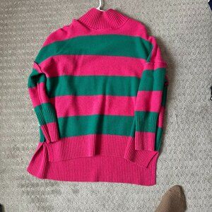 Boden Striped Pink and Green Sweater Size Large